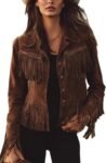 Women's Vintage Faux Suede Fringe Western Jacket