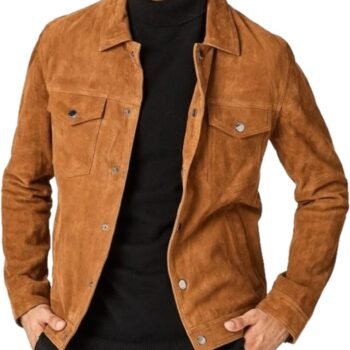 Men's Fitted Western Denim Style Stud Button Jacket