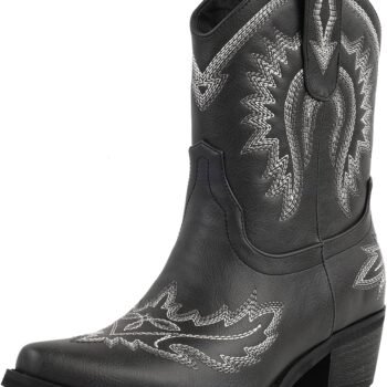 Women's Mid Calf Rhinestone Western Cowboy Boots