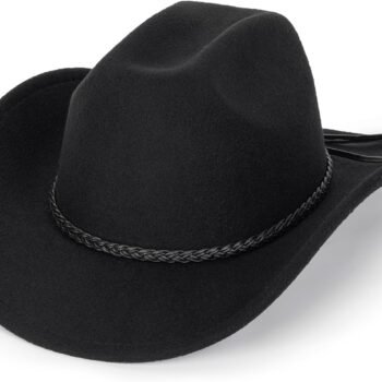 Classic Western Fedora Cowboy Hat with Buckle Belt