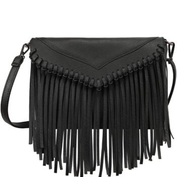 Women's Vintage Faux Leather Fringe Tassel Crossbody Bag