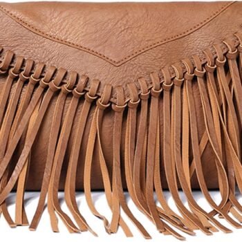 Women's Vintage Vegan Leather Fringe Tassel Crossbody Bag