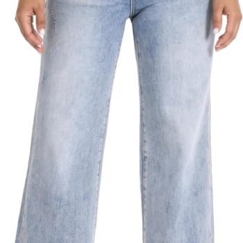 Women's High Waisted Wide Leg Stretch Denim Jeans