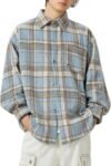 Men's Vintage Plaid Flannel Shirt Jacket