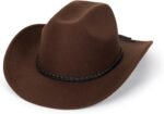 Classic Western Fedora Cowboy Hat with Buckle Belt
