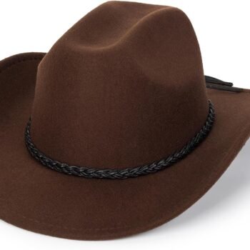 Classic Western Fedora Cowboy Hat with Buckle Belt