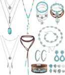 Women's Bohemian Turquoise Western Jewelry Set