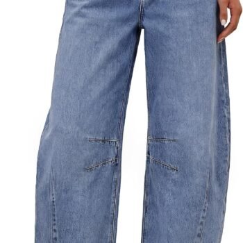 Women's Wide Leg Barrel Fit Relaxed Denim Jeans