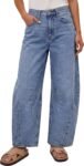 Women's Wide Leg Barrel Fit Relaxed Denim Jeans
