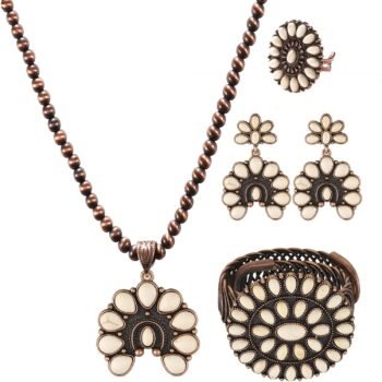 4-Piece Vintage Turquoise Western Jewelry Set