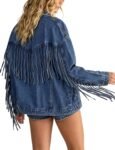 Women's Oversized Fringed Denim Jacket
