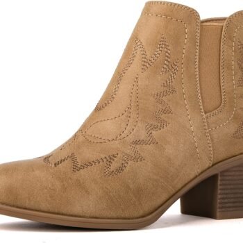 Women's Short Western Cowboy Ankle Boots