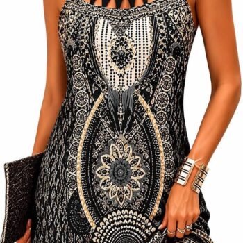 Women's Floral Halter Neck A-Line Summer Dress