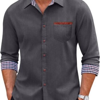 Men's Vintage Denim Style Long Sleeve Casual Shirt