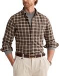 Men's Slim Fit Plaid Long Sleeve Flannel Shirt